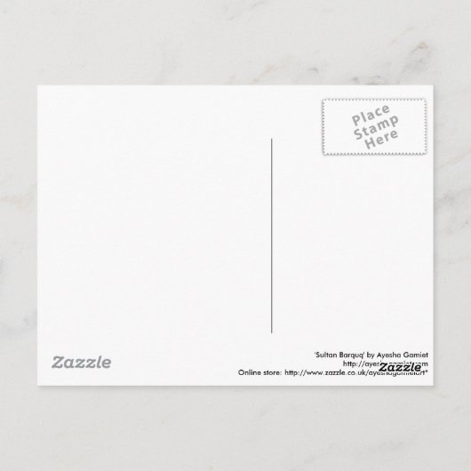 Het goud van de sultan "van Barquq" en lapis Briefkaart (Achterkant)