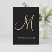 Het goud van de Uitnodiging van het huwelijk zwart (Staand voorkant)