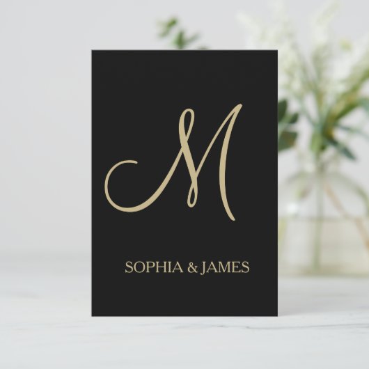 Het goud van de Uitnodiging van het huwelijk zwart (Staand voorkant)