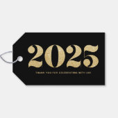 Het Goud van Faux schittert het Gelukkige Cadeaulabel (Achterkant Horizontaal)