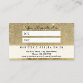 Het Goud van Glam schittert de Kaart van de Afsprakenkaartje (Achterkant)
