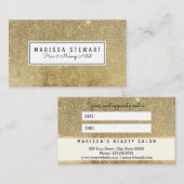 Het Goud van Glam schittert de Kaart van de Afsprakenkaartje (Voorkant / Achterkant)