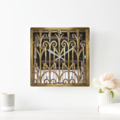 Het Goud van het art deco Vierkante Klok (Huis)