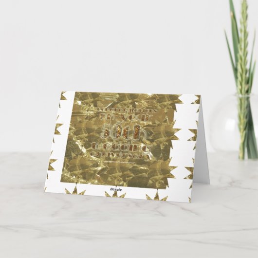 Het Goud van het Jubileum van het Huwelijk van Kaart (Achterkant)