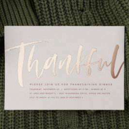 Het goud van het moderne roos dankzij het dankbare folie uitnodiging