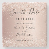 Het goud van het roos van de weddenschap is brute  stenen onderzetter (Voorkant)