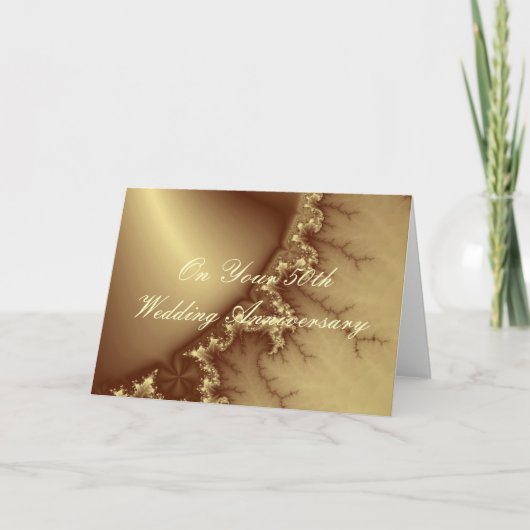 Het gouden 50ste Jubileum van het Huwelijk Kaart (Voorkant)