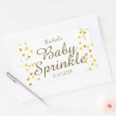 Het gouden Baby van Harten bestrooit Gunst Rechthoekige Sticker (Envelop)