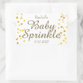 Het gouden Baby van Harten bestrooit Gunst Rechthoekige Sticker (Tas)