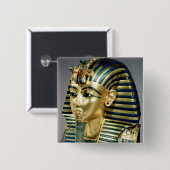 Het gouden begrafenismasker van Tutankhamun Vierkante Button 5,1 Cm (Voorkant /achterkant)