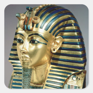 Het gouden begrafenismasker van Tutankhamun Vierkante Sticker