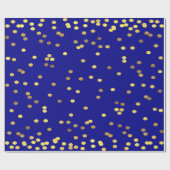 Het gouden Blauw van de Confettien van de Folie Cadeaupapier (Vlak)
