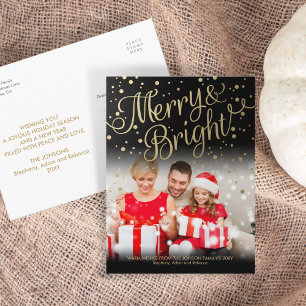 Het gouden Briefkaart van Kerstmis van de Foto van