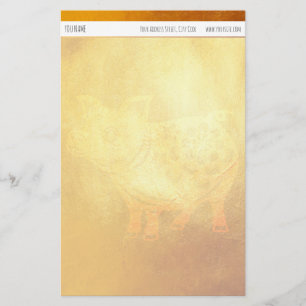 Het gouden Chinese Nieuwjaar gepersonaliseerde Briefpapier