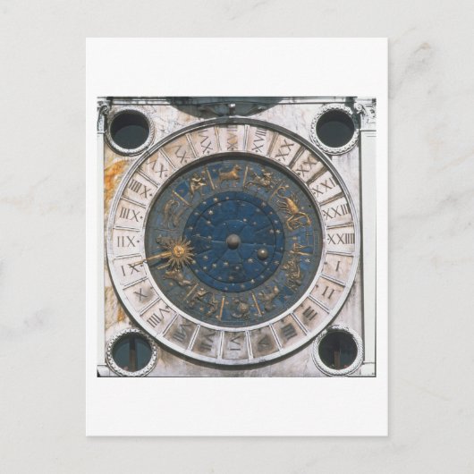 Het gouden en enamel klokgezicht, ontwerp waarmee  briefkaart (Voorkant)