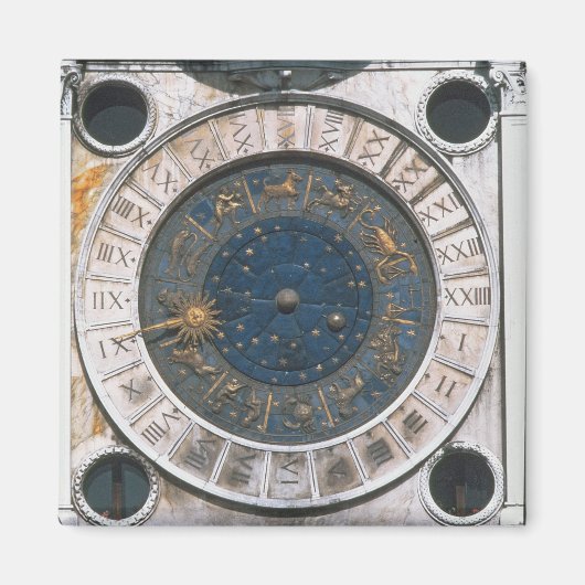 Het gouden en enamel klokgezicht, ontwerp waarmee  magneet (Voorkant)