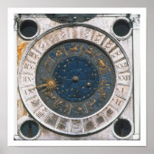 Het gouden en enamel klokgezicht, ontwerp waarmee  poster (Voorkant)