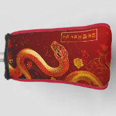 Het gouden en rode jaar van de Snake Putter Golfheadcover (Voorkant)