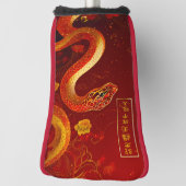 Het gouden en rode jaar van de Snake Putter Golfheadcover (Draai 90)