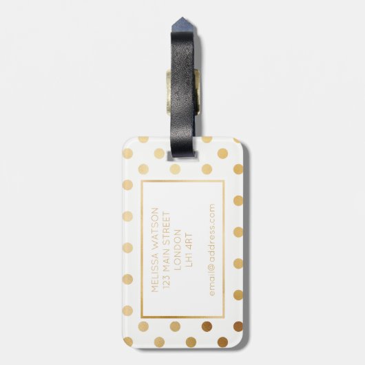 Het gouden en Witte Bagagelabel van de Stip (Achterkant verticaal)
