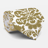 Het gouden en Witte Elegante Patroon van het Stropdas (Opgerold)