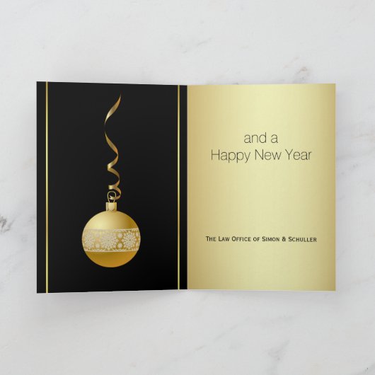 Het gouden en Zwarte Collectieve Wenskaart van Feestdagen Kaart (Binnen)