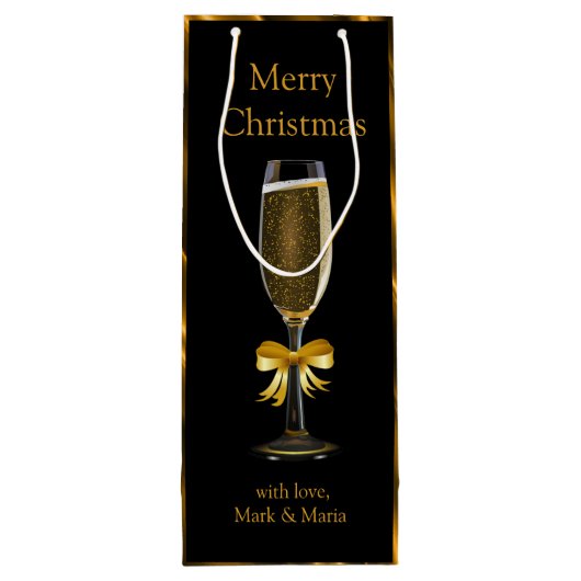 Het gouden en Zwarte Glas van Champagne Wijn Cadeautas (Achterkant)