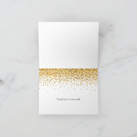 Het gouden en Zwarte Stip van Confettien Glam Bedankkaart (Binnen)