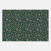 Het gouden feestelijke kerstvietrooppatroon vormen inpakpapier vel (Voorkant 2)