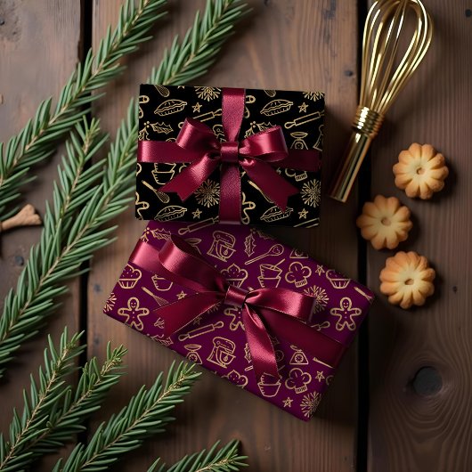 Het gouden feestelijke kerstvietrooppatroon vormen inpakpapier vel