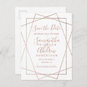 Het gouden geometrische witte manuscript van het r aankondigingskaart (Voorkant / Achterkant)