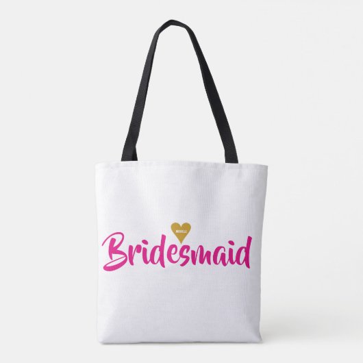 Het Gouden Gepersonaliseerde Hart van het Tote Bag (Achterkant)