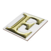 Het gouden Glanzende Gouden Alfabet van de Brief E Tegeltje (Zijkant)