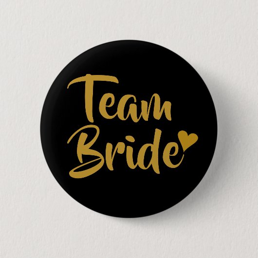 Het Gouden Hart van de Bruid van het team Ronde Button 5,7 Cm (Voorkant)