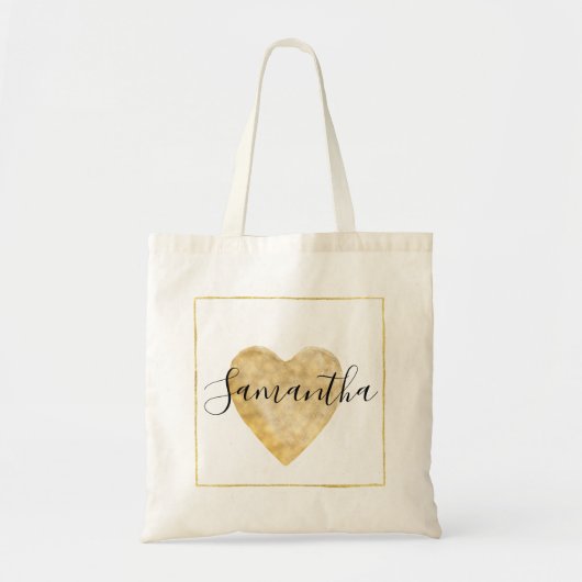 Het gouden Hart van de Waterverf Tote Bag (Voorkant)