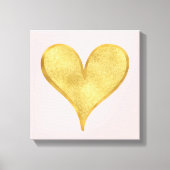 Het Gouden Hart van Glitzy Canvas Afdruk (Voorkant)