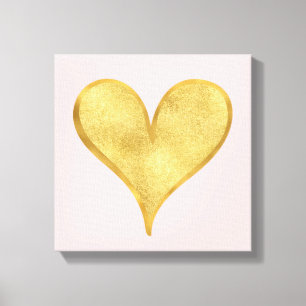 Het Gouden Hart van Glitzy Canvas Afdruk