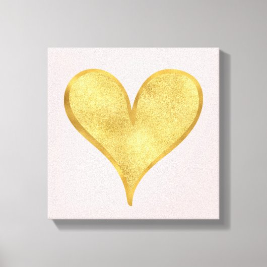 Het Gouden Hart van Glitzy Canvas Afdruk (Voorkant)