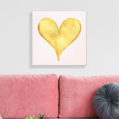 Het Gouden Hart van Glitzy Canvas Afdruk (Insitu (Woonkamer))
