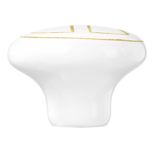 Het gouden Hart van het Teken van de Vrede Keramische Knop (Zijkant)