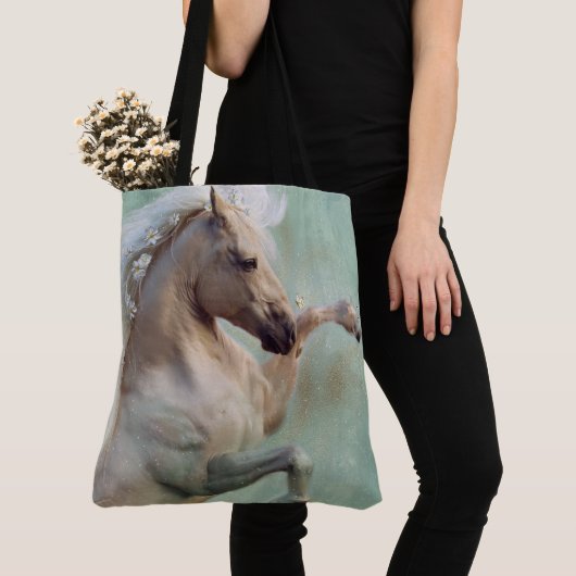 Het gouden hengstenpaard - Canvas tas (Dichtbij)