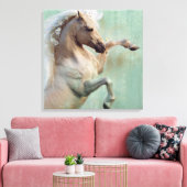 Het gouden hengstenpaard - Poster Canvas Afdruk (Insitu (Woonkamer))