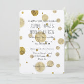 Het gouden Huwelijk van het Stip van de Confettien Kaart (Staand voorkant)