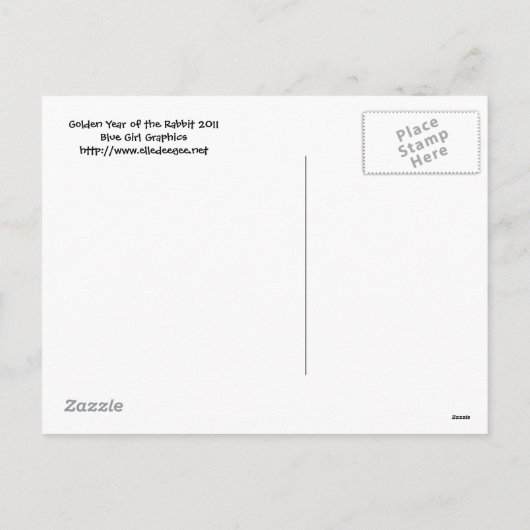 Het gouden jaar van het konijn Briefkaart (Achterkant)