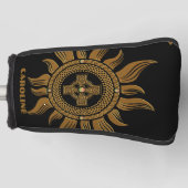 Het gouden Keltische kruis. Golfheadcover (Voorkant)