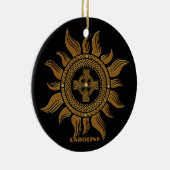 Het gouden Keltische kruis. Keramisch Ornament (Rechts)