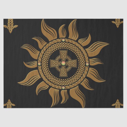 Het gouden Keltische kruis. Tissuepapier (Voorkant)