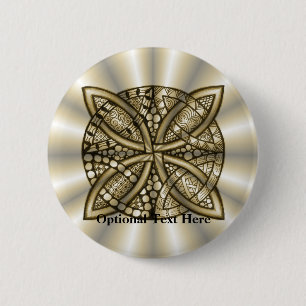 Het gouden Keltische Originele Artistieke Ontwerp Ronde Button 5,7 Cm