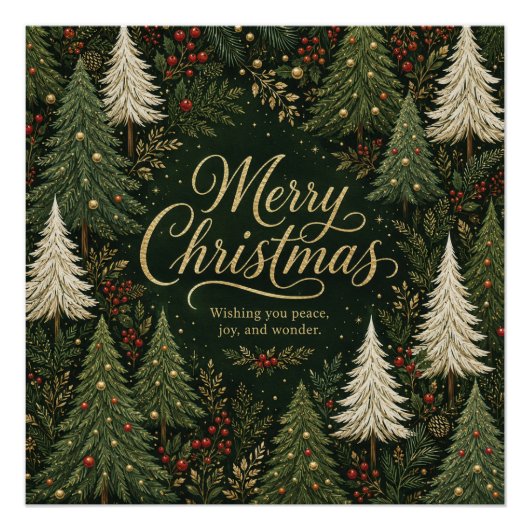 Het Gouden Kerstwoud Perfect Poster (Voorkant)