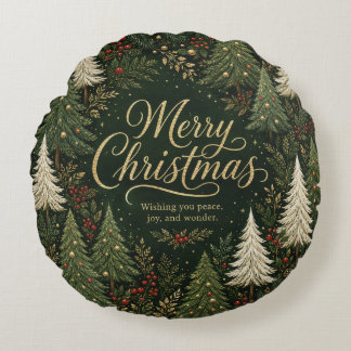 Het Gouden Kerstwoud Rond Kussen